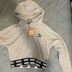 PUMA CSM Cropped Hoody Light Gray Heather